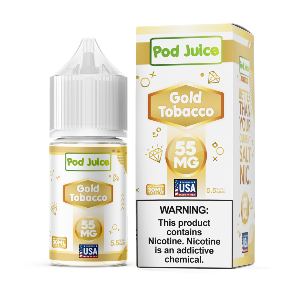 Pod Juice TFN Salt Series E-Liquid 30mL (Salt Nic) | 55mg - Gold Tobacco