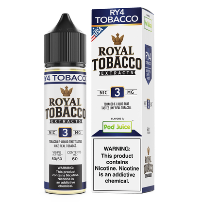 Pod Juice x Royal Tobacco Extracts (LIQ FB)(60mL) - RY4 Tobacco