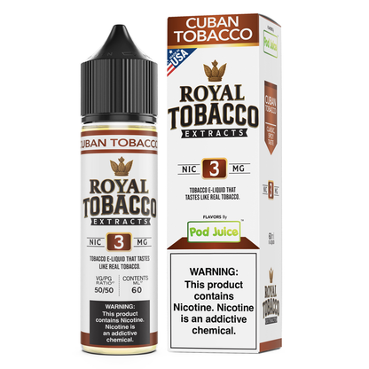 Pod Juice x Royal Tobacco Extracts (LIQ FB)(60mL) - Cuban Tobacco