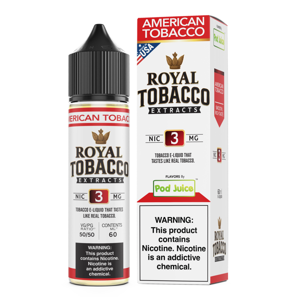 Pod Juice x Royal Tobacco Extracts (LIQ FB)(60mL) - American Tobacco