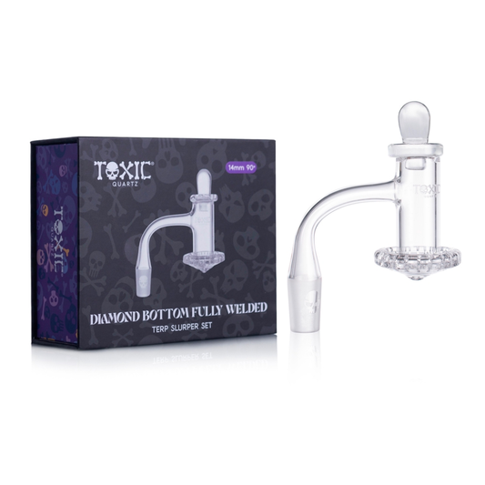 MKGlass (Banger) TXQB6 Toxic Quartz 14MM 90° Diamond Bottom Fully Welded Terp Slurper Set