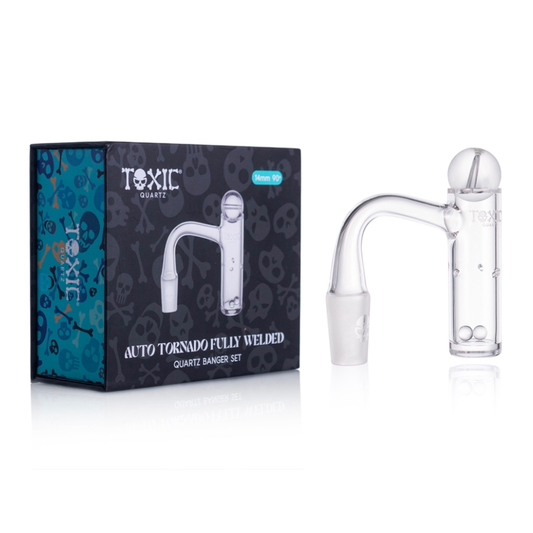 MKGlass (Banger) TXQB4 Toxic Quartz 14MM 90° Auto Tornado Fully Welded Quartz Banger Set