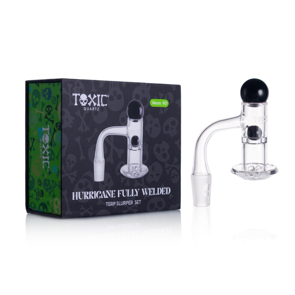 MKGlass (Banger) TXQB1 Toxic Quartz 14MM 90° Hurricane Fully Welded Terp Slurper Set