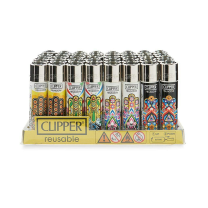 Clipper – DSPLY 48pc- Lighter CP11R Reusable Classic Large - Mandala (SAS)