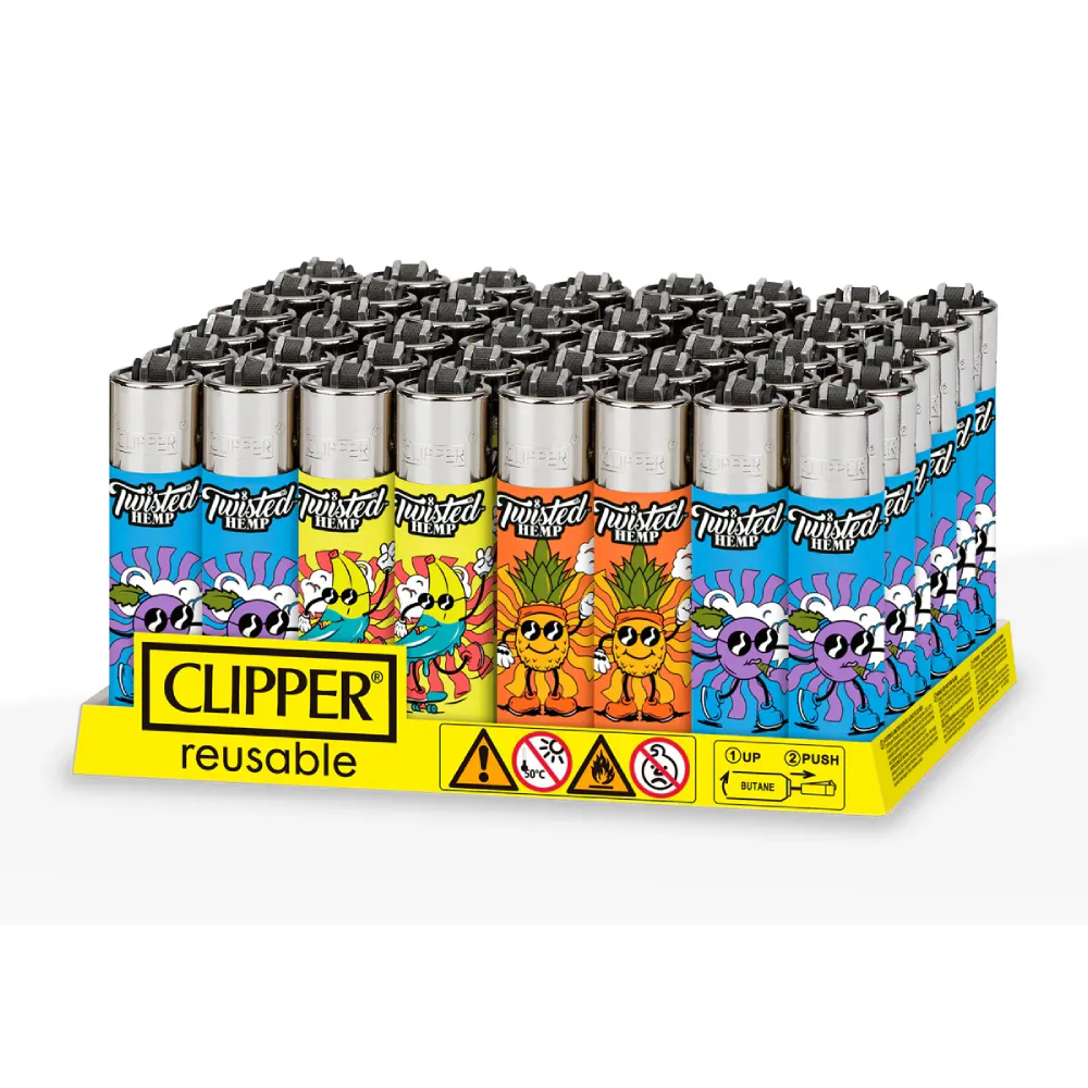 Clipper – DSPLY 48pc- Lighter CP11R Reusable Classic Large - Twisted Hemp Character (SAS)