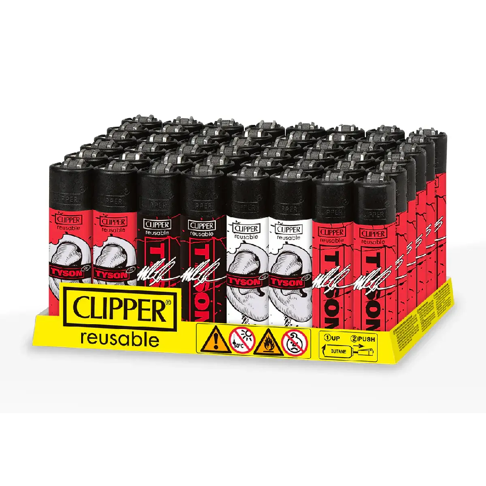 Clipper – DSPLY 48pc- Lighter CP11R Reusable Classic Large - Mike Tyson The Ears (SAS)