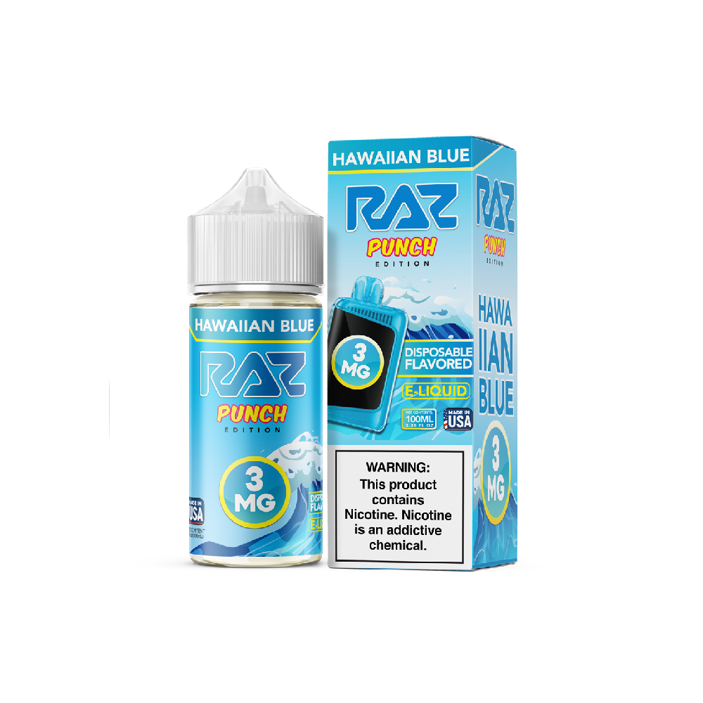 Pod Juice + RAZ Disposables Collab E-Liquid 100mL (Freebase) - Hawaiian Blue