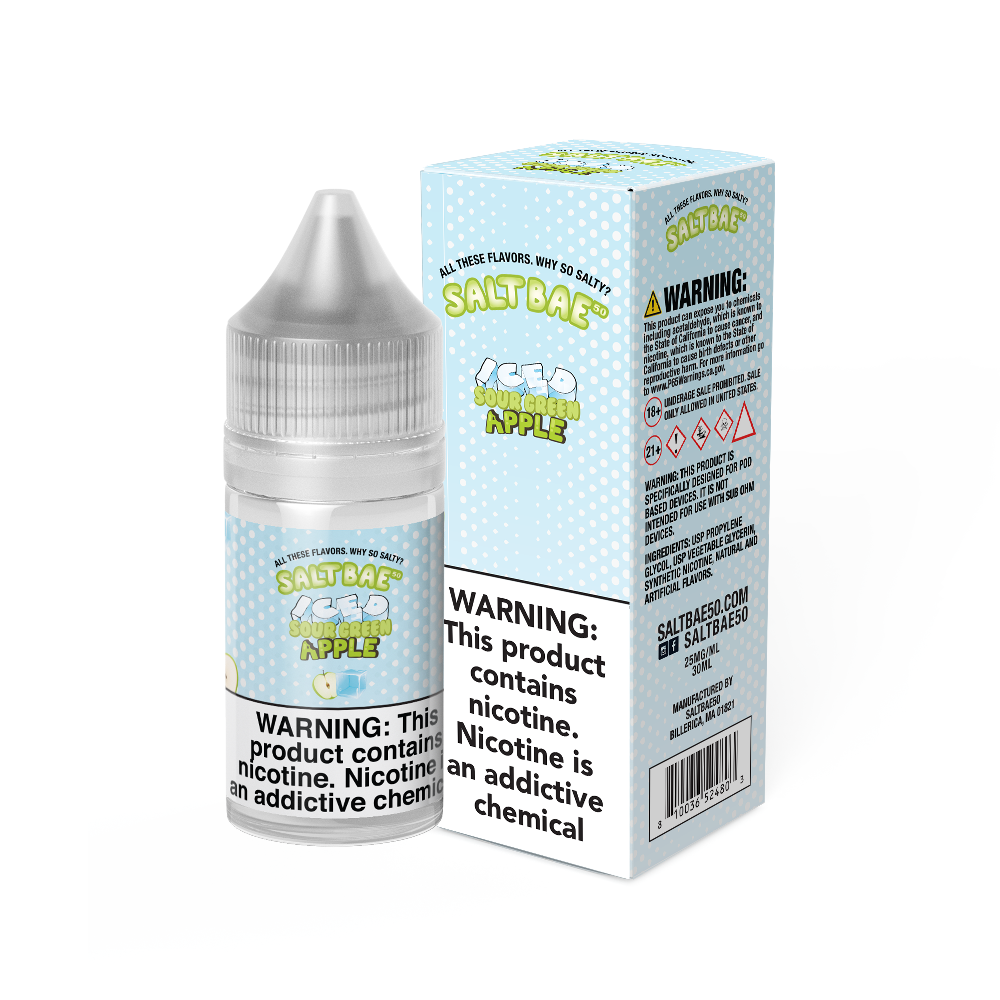 Salt Bae 50 (LIQ Salt)(30mL) - Sour Green Apple Iced