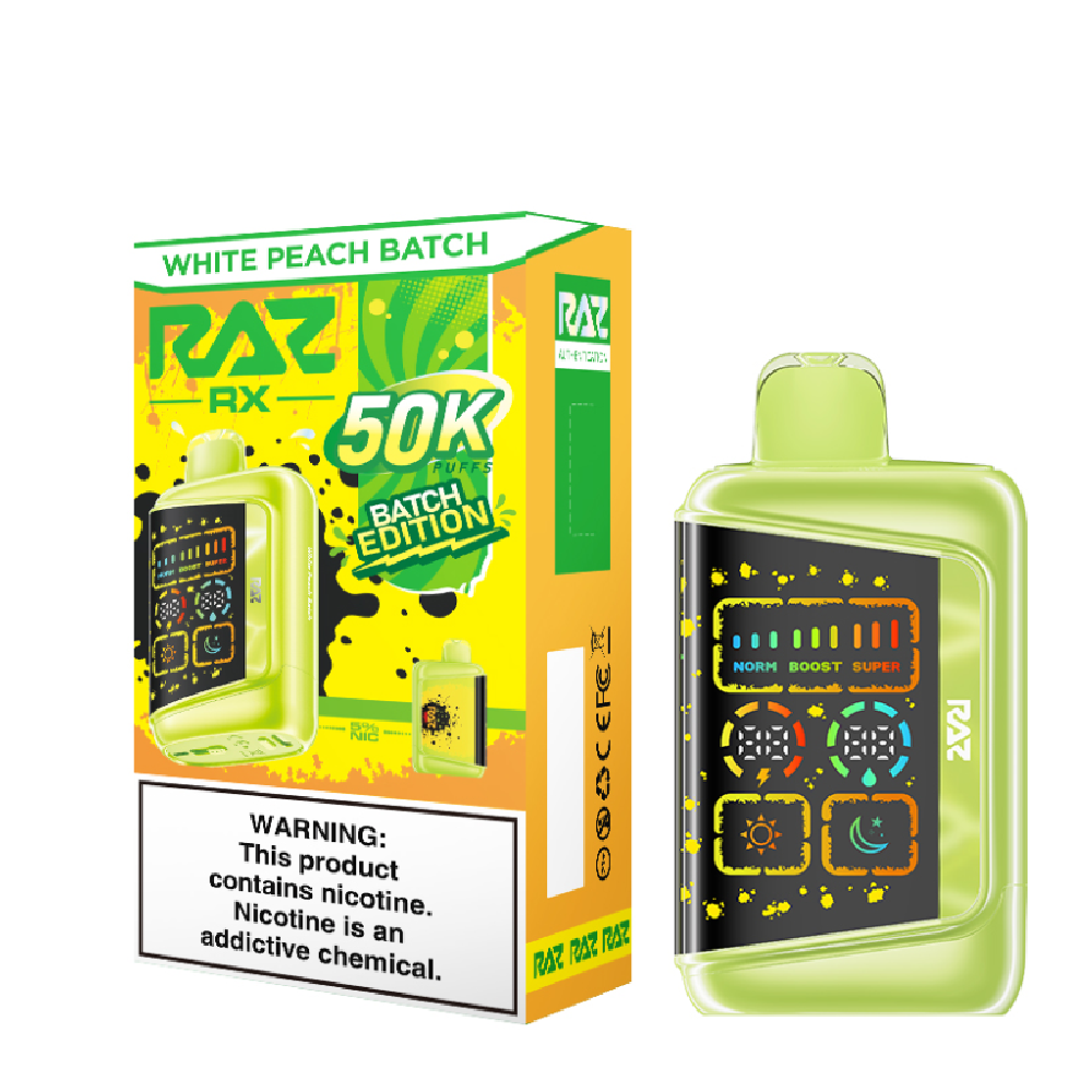 RAZ RX (Dispo)(50000Puff)(19mL) Dew Edt. - White Peach Batch