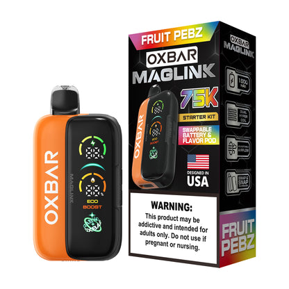 Oxbar Maglink Starter Kit (Dispo) (75000Puff)(30mL) Nixodine-Fruity Pebz with packaging