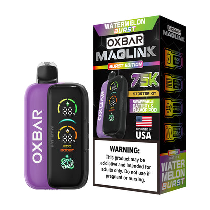Oxbar Maglink Starter Kit (Dispo) (75000Puff)(30mL) Nixodine -Watermelon Burst  with packaging