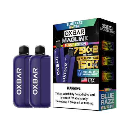 Oxbar Maglink Pods (Liq Pod) (75000)(30mL) Nixodine (2-Pack)- Blue Razz Burst with packaging
