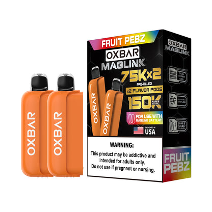 Oxbar Maglink Pods (Liq Pod) (75000)(30mL) Nixodine (2-Pack)- Fruity Pebz with packaging
