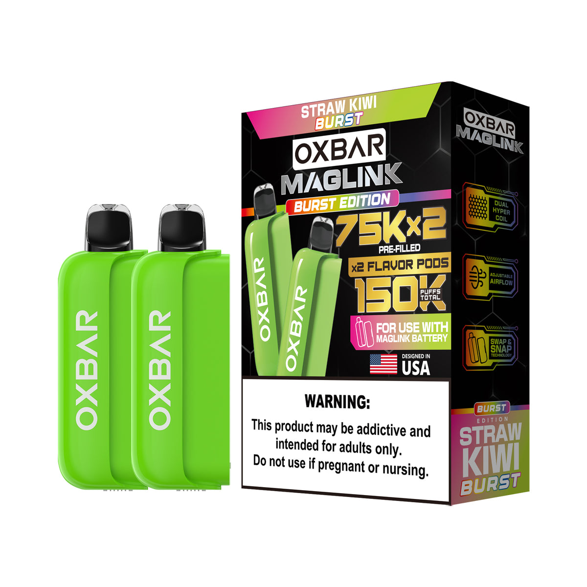 Oxbar Maglink Pods (Liq Pod) (75000)(30mL) Nixodine (2-Pack)- Savage Batch with packaging
