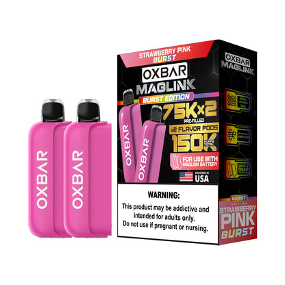 Oxbar Maglink Pods (Liq Pod) (75000)(30mL) Nixodine (2-Pack)- Strawberry Kiwi Burst with packaging
