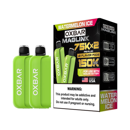Oxbar Maglink Pods (Liq Pod) (75000)(30mL) Nixodine (2-Pack)- Watermelon Ice with packaging
