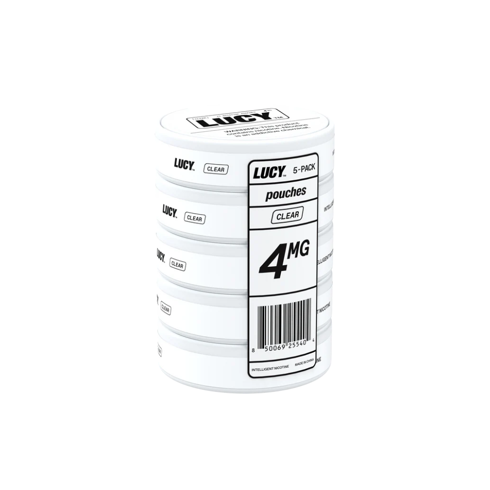 Lucy Nicotine Pouches – 15ct Can- 5-Can Pack | Clear (SAS) (Clear (SAS)