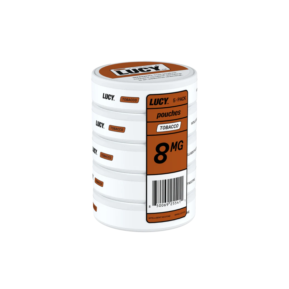 Lucy Nicotine Pouches – 15ct Can- 5-Can Pack | Tobacco (SAS) (8mg)