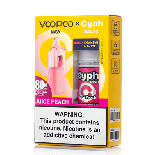 Voopoo Navi 80K Refill Pack (Empty Pod) + Cyph (LIQ Salt)(30mL) Bundle-Juice Peach
