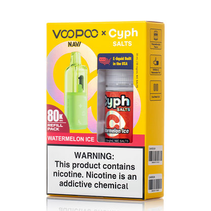 Voopoo Navi 80K Refill Pack (Empty Pod) + Cyph (LIQ Salt)(30mL) Bundle-Watermelon Ice
