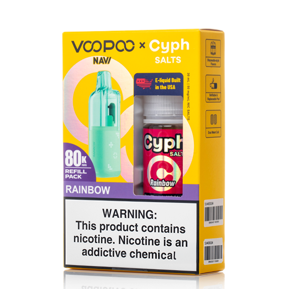 Voopoo Navi 80K Refill Pack (Empty Pod) + Cyph (LIQ Salt)(30mL) Bundle-Rainbow
