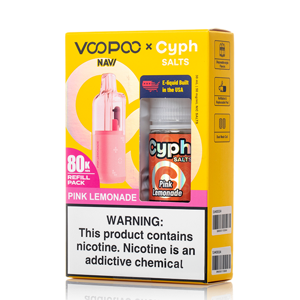 Voopoo Navi 80K Refill Pack (Empty Pod) + Cyph (LIQ Salt)(30mL) Bundle-Pink Lemonade
