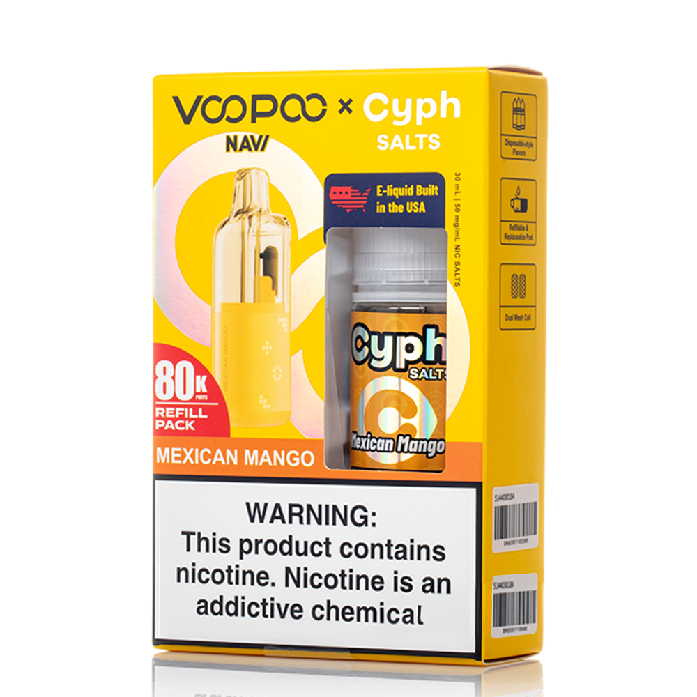 Voopoo Navi 80K Refill Pack (Empty Pod) + Cyph (LIQ Salt)(30mL) Bundle-Mexican Mango
