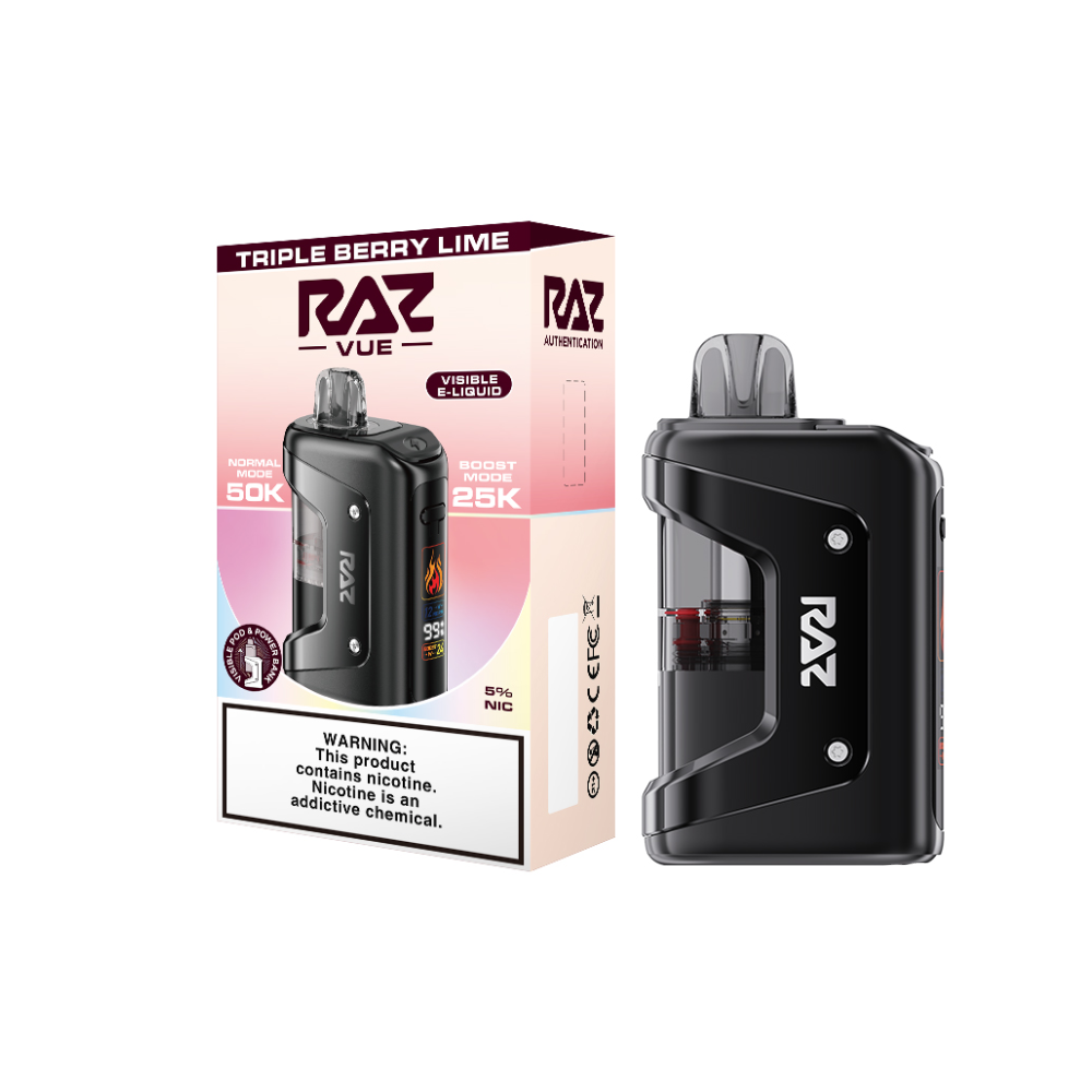 Raz Vue (Dispo KIT)(50000Puff)(13mL) Dispo + Power Dock - Triple Berry Lime