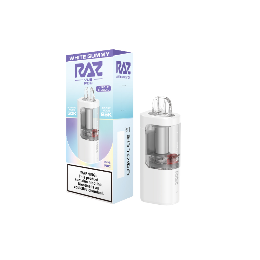 Raz Vue (Dispo only)(50000Puff)(13mL) Dispo POD - White Gummy