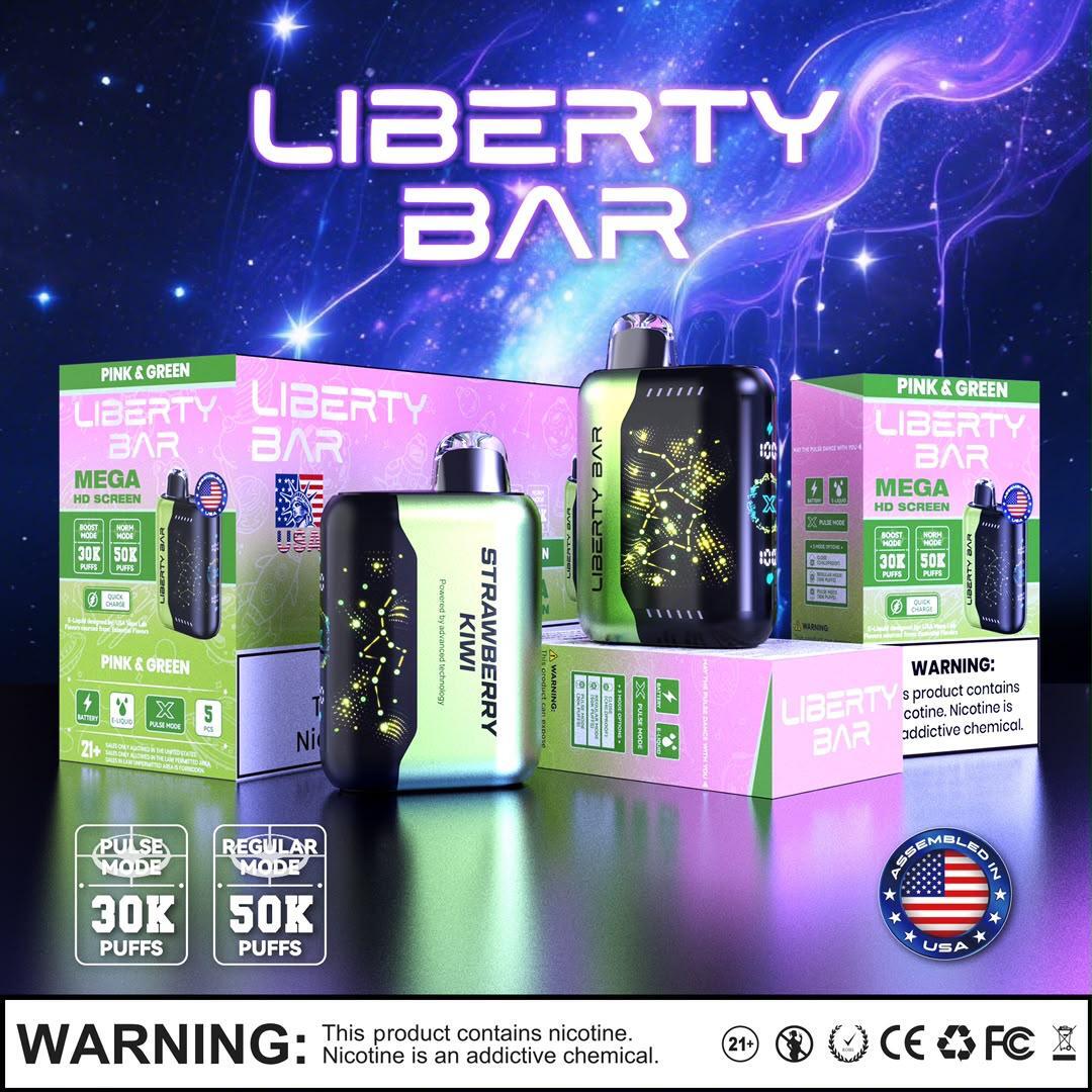 Liberty Bar (50K)(Dispo)(18mL)-Strawberry Kiwi (Pink&Green)

