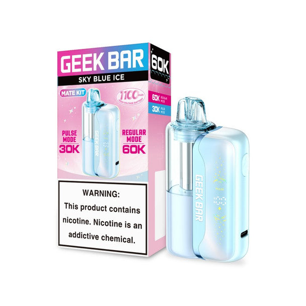 Geek Bar Mate (Dispo KIT) (60000Puff)(15mL) Dispo + Power Dock - Sky Blue Ice
