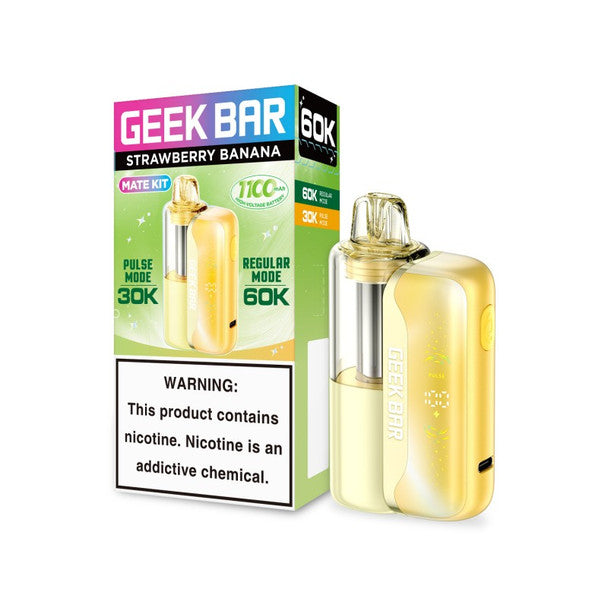 Geek Bar Mate (Dispo KIT) (60000Puff)(15mL) Dispo + Power Dock - Strawberry Banana