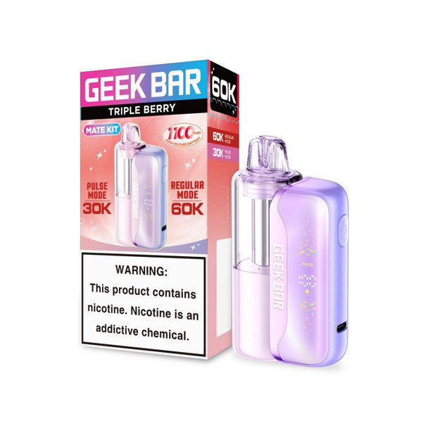 Geek Bar Mate (Dispo KIT) (60000Puff)(15mL) Dispo + Power Dock - Triple Berry