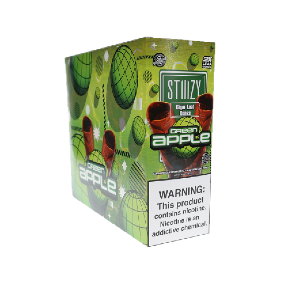 STIIIZY (DSPLY 15pc)(Cones)(2-Pack) Cigar Leaf Cones - Green Apple