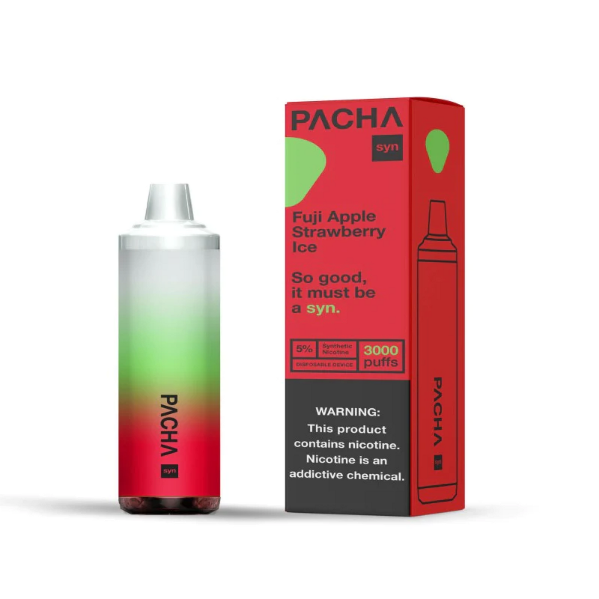 Pachamama TFN Disposable 3000 Puffs 8mL 50mg | MOQ 10 | Fuji Apple Strawberry Ice with Packaging