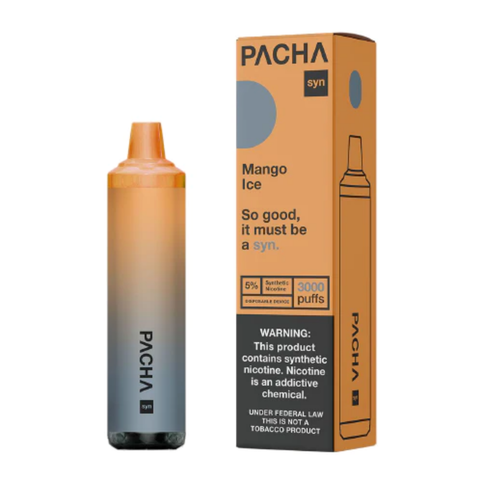 Pachamama TFN Disposable 3000 Puffs 8mL 50mg | MOQ 10 | Mango Ice with Packaging