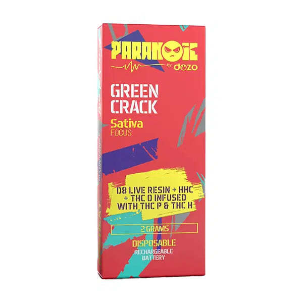 Paranoic – D8 Live Resin + HHC + THCO + THCP + THCH Disposable | 2g