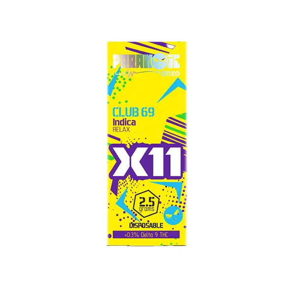 Paranoic – X11 Live Resin + Delta 11 + HHC + THCP + THCJD Disposable 2.5g | Club 69 Indica with Packaging