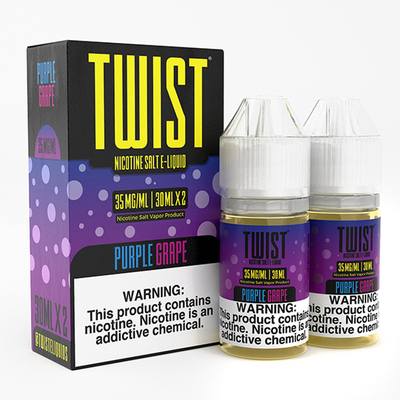 Twist Salts Series E-Liquid x2-30mL Purple Grape with packaging