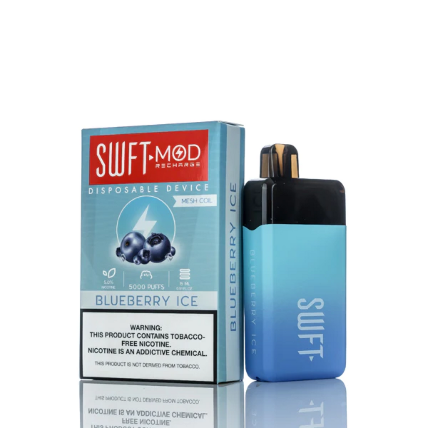 SWFT Mod Disposable 5000 Puffs 15mL 50mg | MOQ 10 | Blueberry Ice with Packaging