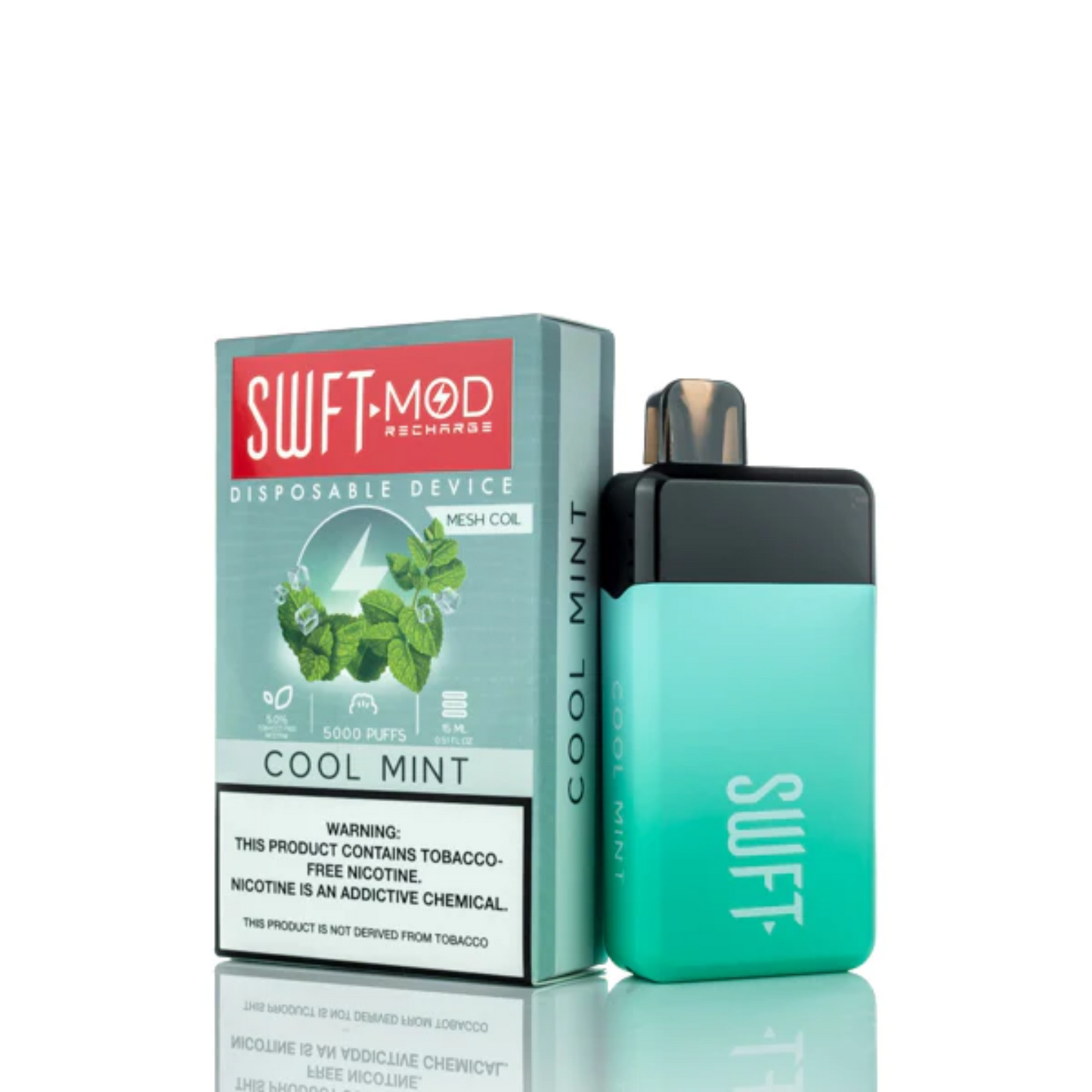 SWFT Mod Disposable 5000 Puffs 15mL 50mg | MOQ 10 | Cool Mint with Packaging