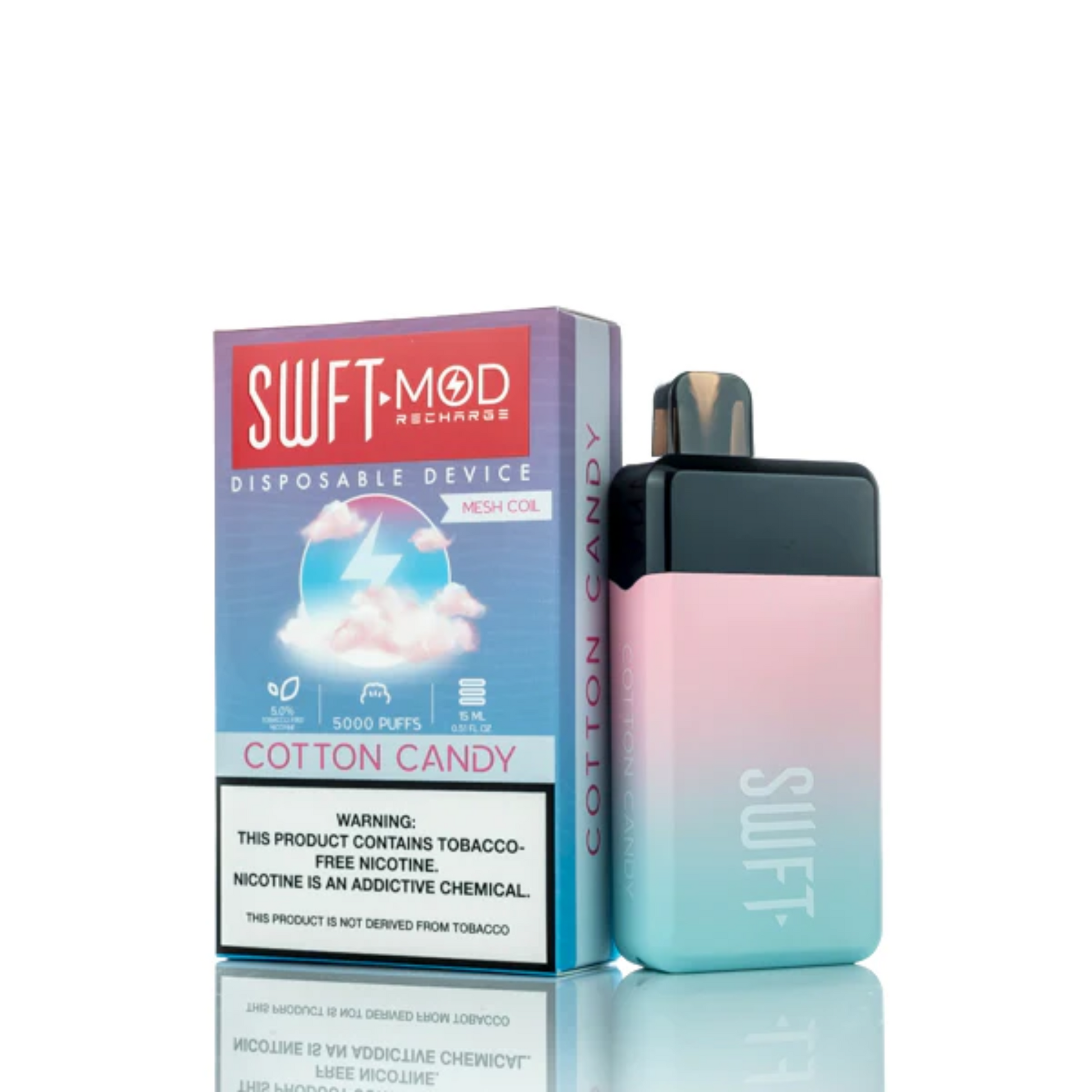 SWFT Mod Disposable 5000 Puffs 15mL 50mg | MOQ 10 | Cotton Candy with Packaging