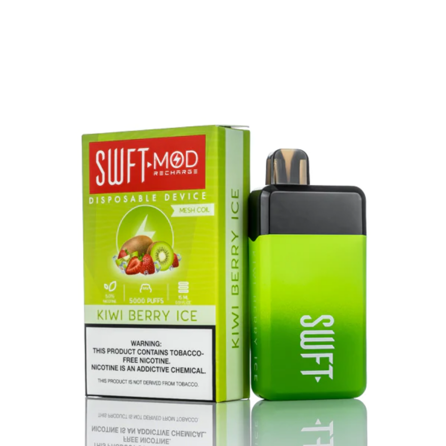 SWFT Mod Disposable 5000 Puffs 15mL 50mg | MOQ 10 | Kiwi Berry Ice with Packaging