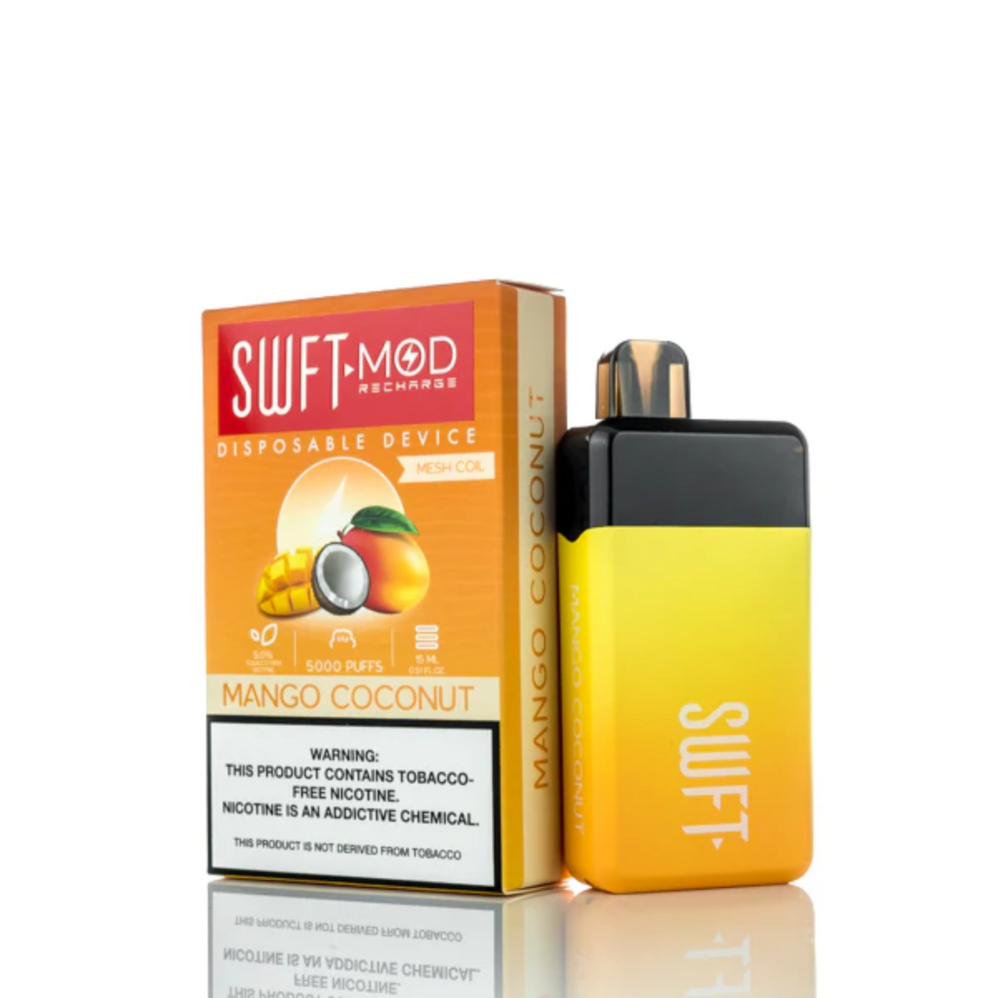 SWFT Mod Disposable 5000 Puffs 15mL 50mg | MOQ 10 | Mango Coconut with Packaging