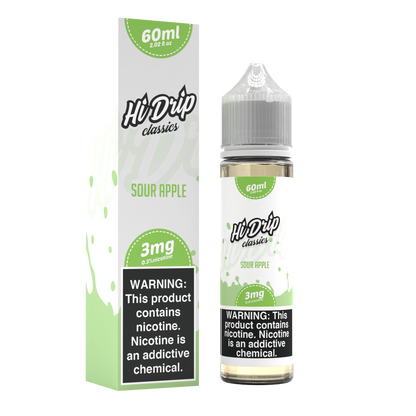 Hi-Drip Classics Series E-Liquid 60mL (Freebase) | Sour Apple with Packaging