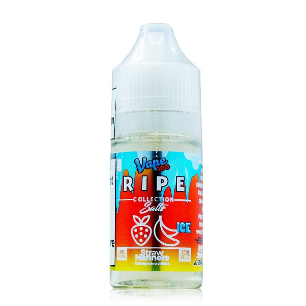 Vape 100 Ripe Salt Series E-Liquid 30mL (Salt Nic) | Straw Nanners Ice