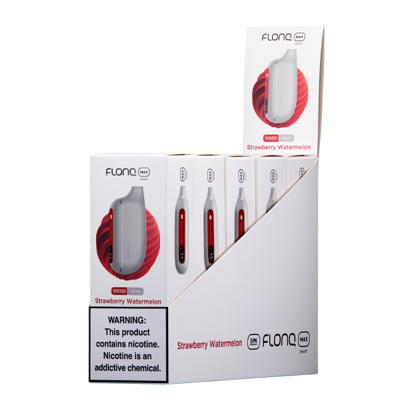 FLONQ Max Smart Disposable 10,000 Puffs 14mL 20MG | MOQ 5 Strawberry Watermelon 5 Packs