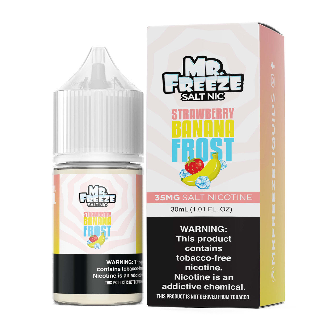 Mr. Freeze TFN Salt Series E-Liquid 30mL (Salt Nic) - Strawberry Banana Frost with packaging