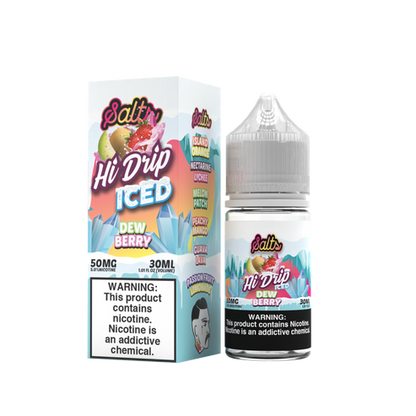 Hi-Drip Salt Series E-Liquid | 30mL | 50mg | (Salt Nic) | DewBerry Iced with packaging