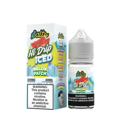 Hi-Drip Salt Series E-Liquid | 30mL | 50mg | (Salt Nic) | Melon Patch Iced with packaging